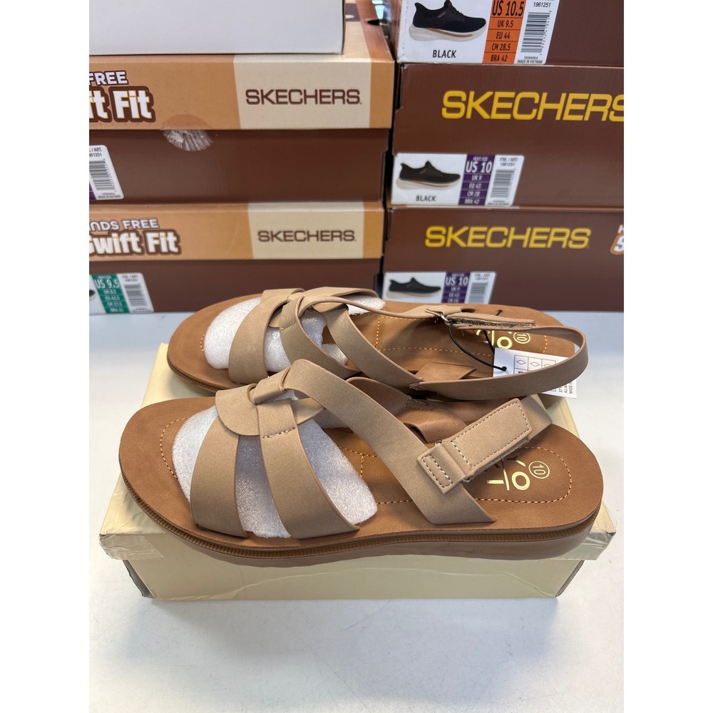 Yoki Carlota-04 Women Taupe Multi Strap Slingback Flat Sandals Size 10 0589